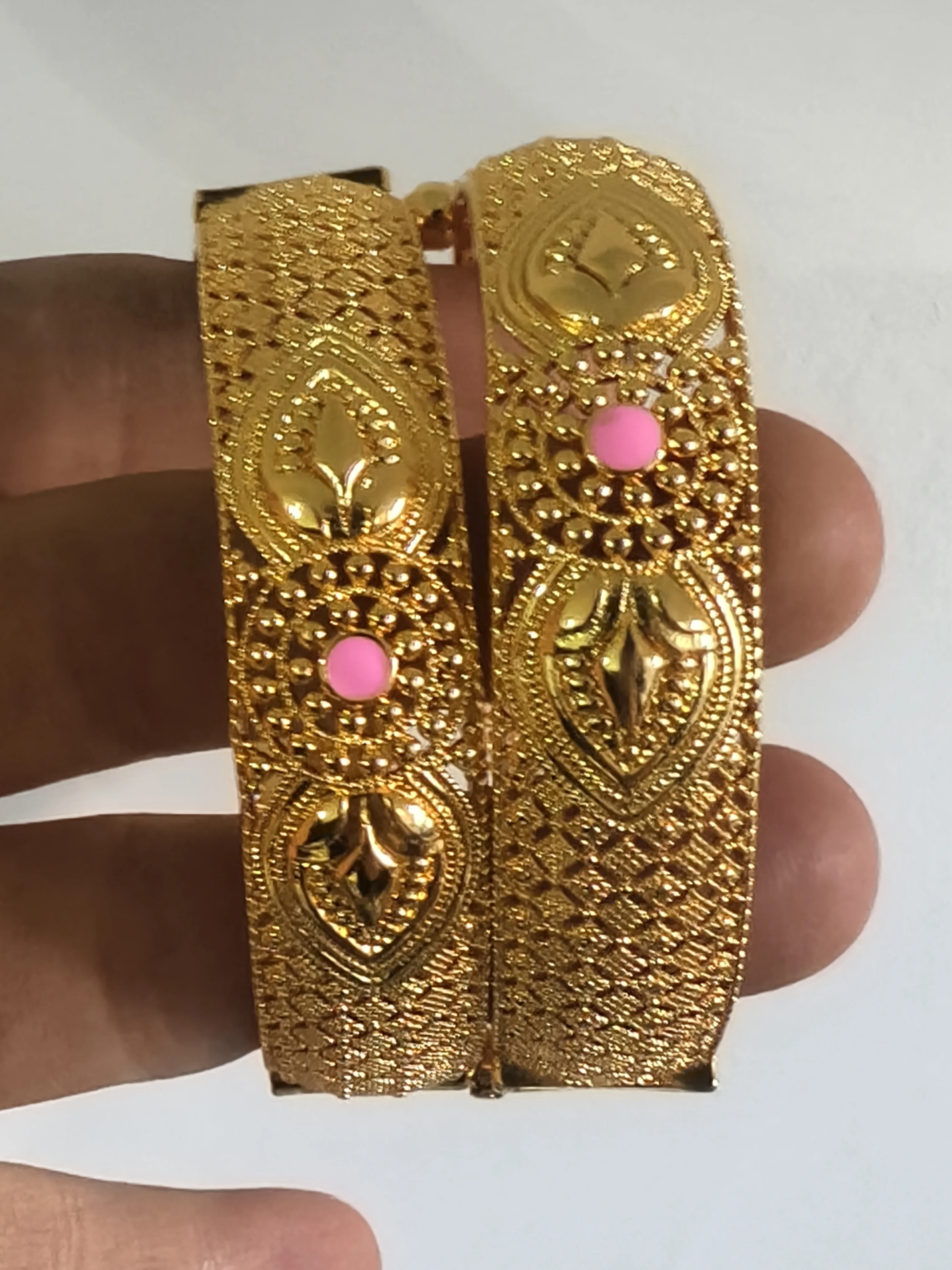 1pcs 24K Gold Color Bangles rabic Ethiopian Nigerian Banquet Wedding Bracelets Party Choker Copper Jewelry Gifts
