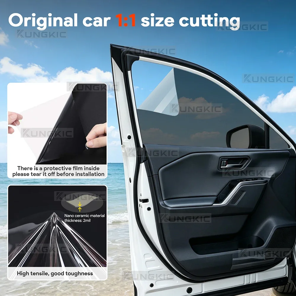 

For Toyota RAV4 2026 2027 Pre Tint Shade % Window Foils Solar Privacy UV Protection Cut All Sides Window Film