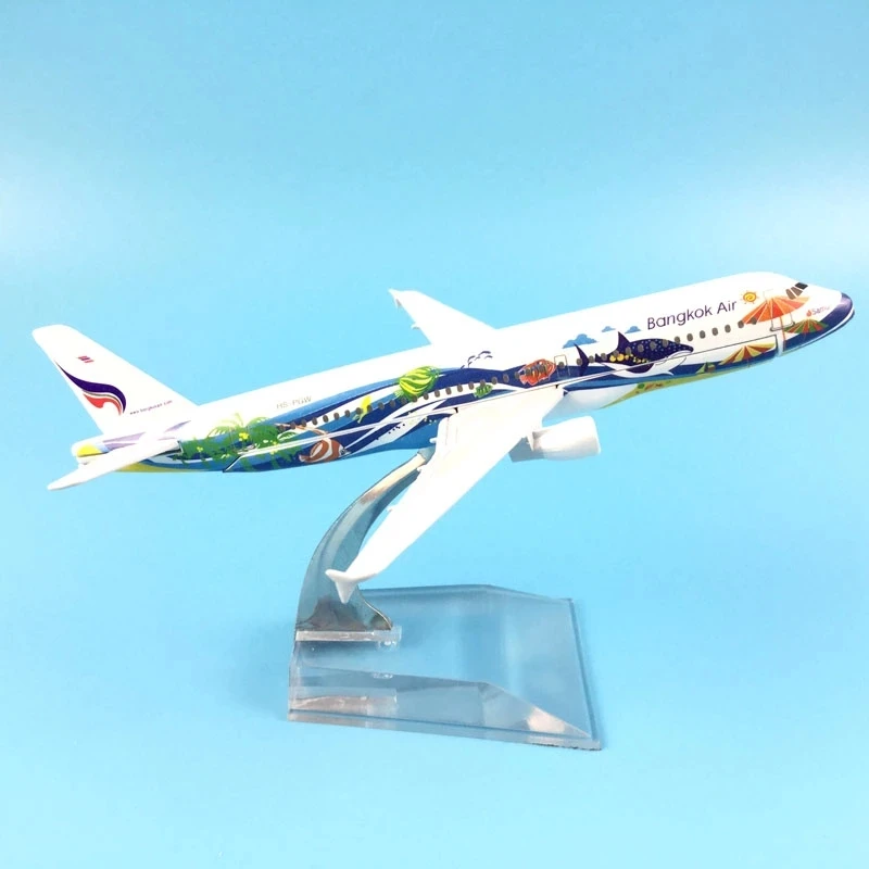 16cm Alloy Metal Thailand Thai Bangkok Air Airlines Airbus 320 A320 Airways Plane Model Aircraft Airplane Model w Stand