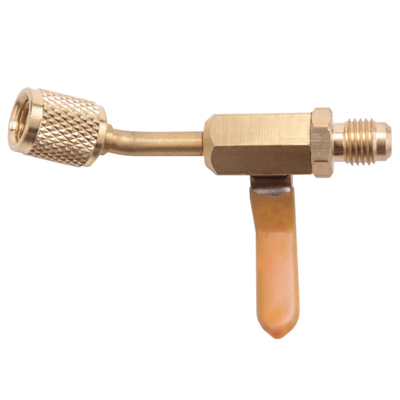 AB41-4X R410a R134a Brass Shut Valve For A/C Charging Hoses HVAC 1/4Inch AC Refrigerant