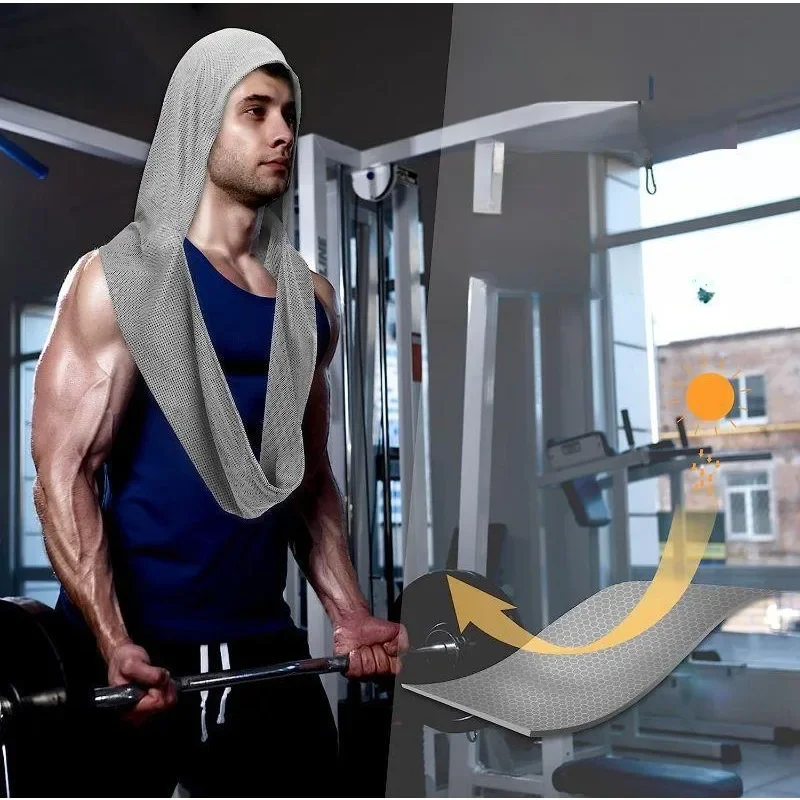 Cooling Hoodie Towel Stay Cool Comfortable Versatile Neck Wrap Scarf Head Soft Lightweight Hooded Cloth for Sports Outdoor