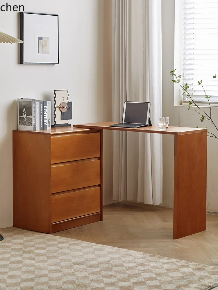 i5.21 Dressing Table Bedroom Solid  Simple Chest of Drawers Small Apartment Storage Cabinet Integrated Extendable Makeup Table