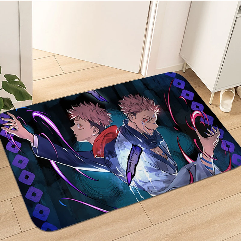 Bathroom Foot Mat Jujutsu Kaiden Sukuna Doormat Entrance Door Balcony Hallway Carpet Kitchen Rug Slip-resistant Home Decor Items