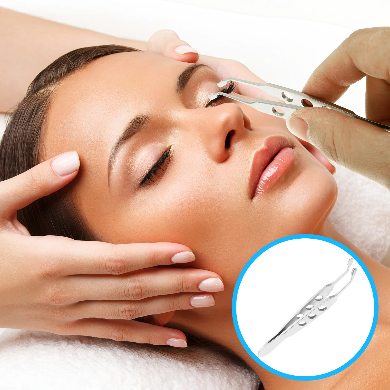 

6pcs Set of 6 Tweezers Meibomian Gland Tool Expressor Stainless Steel Glands Eyelid Massage Treatment