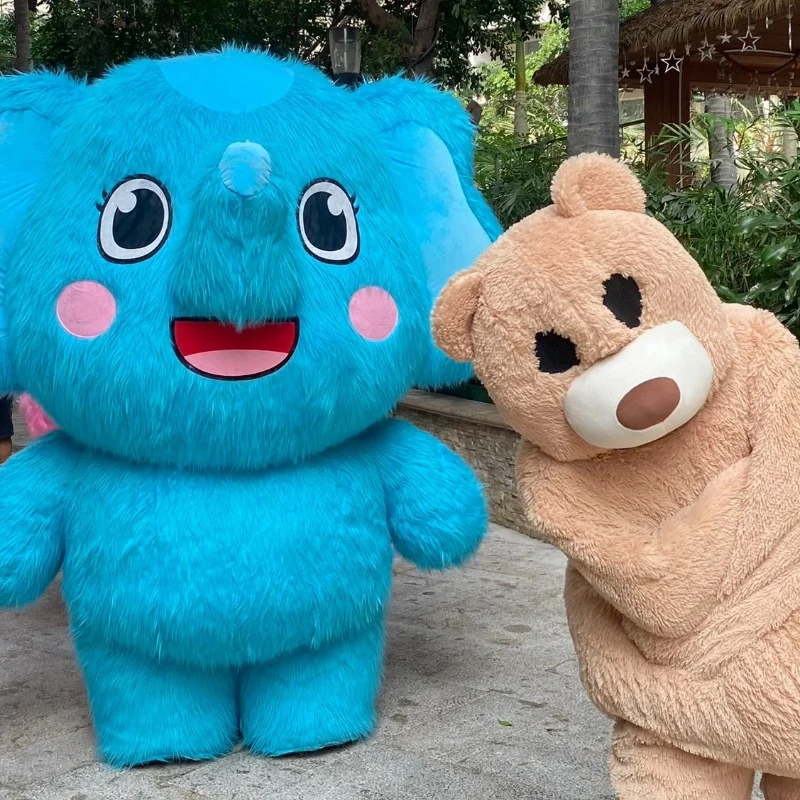 2-2.6 متر نفخ التميمة الفيل زي حفل الإعلان الحيوان كرنفال أنيمي عرض الدعامة تأثيري ازياء