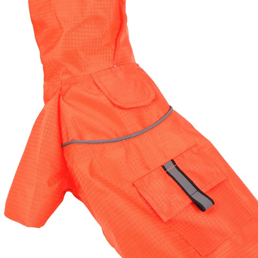 

Pet Dog Raincoat Orange M Reflective Hooded Waterproof Outdoor Double Layer Clothes for Walking Jogging Pet Dog Raincoat