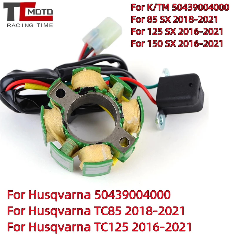 

Stator Coil for KTM 125 150 SX 2016-2021 85 SX 2018-2021 50439004000 for Husqvarna TC85 TC125 2016 - 2021 Generator Magneto Coil