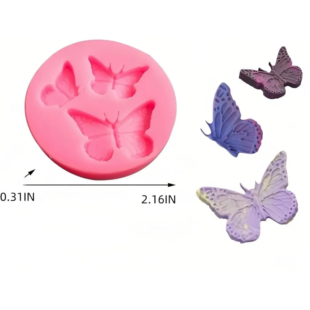 

US Shipping Butterfly Silicone Mold 5 Sizes for Baking Chocolate Fondant Resin Jewelry Making Oven Freezer Safe Non-Stick