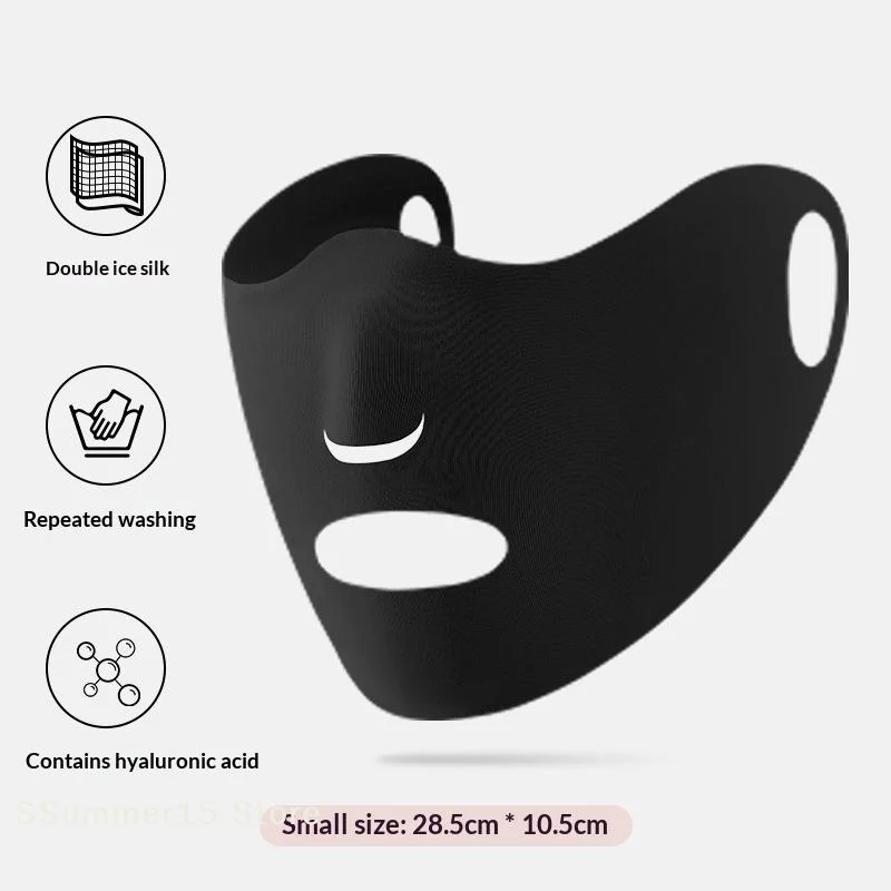 【R】Summer Outdoor UV Protection Face Cover For Women Hang-Ear Sports Mouth Cover Breathable Open-Nose Running Cycling Mask