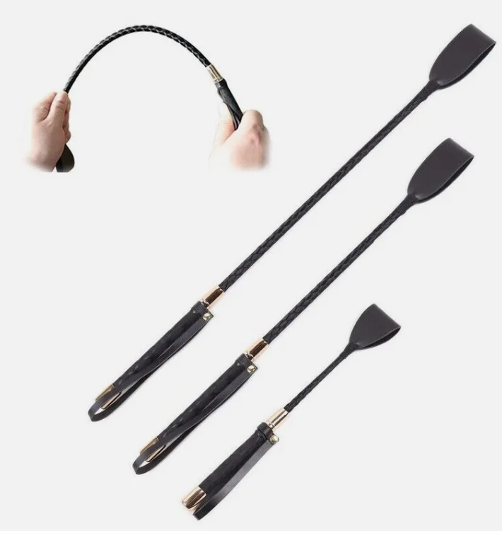 

PU Leather Riding Crop Horse Whip Spanking Durable Equestrian Training with Handle BDSM Lash Flogger Sex Product for Couples