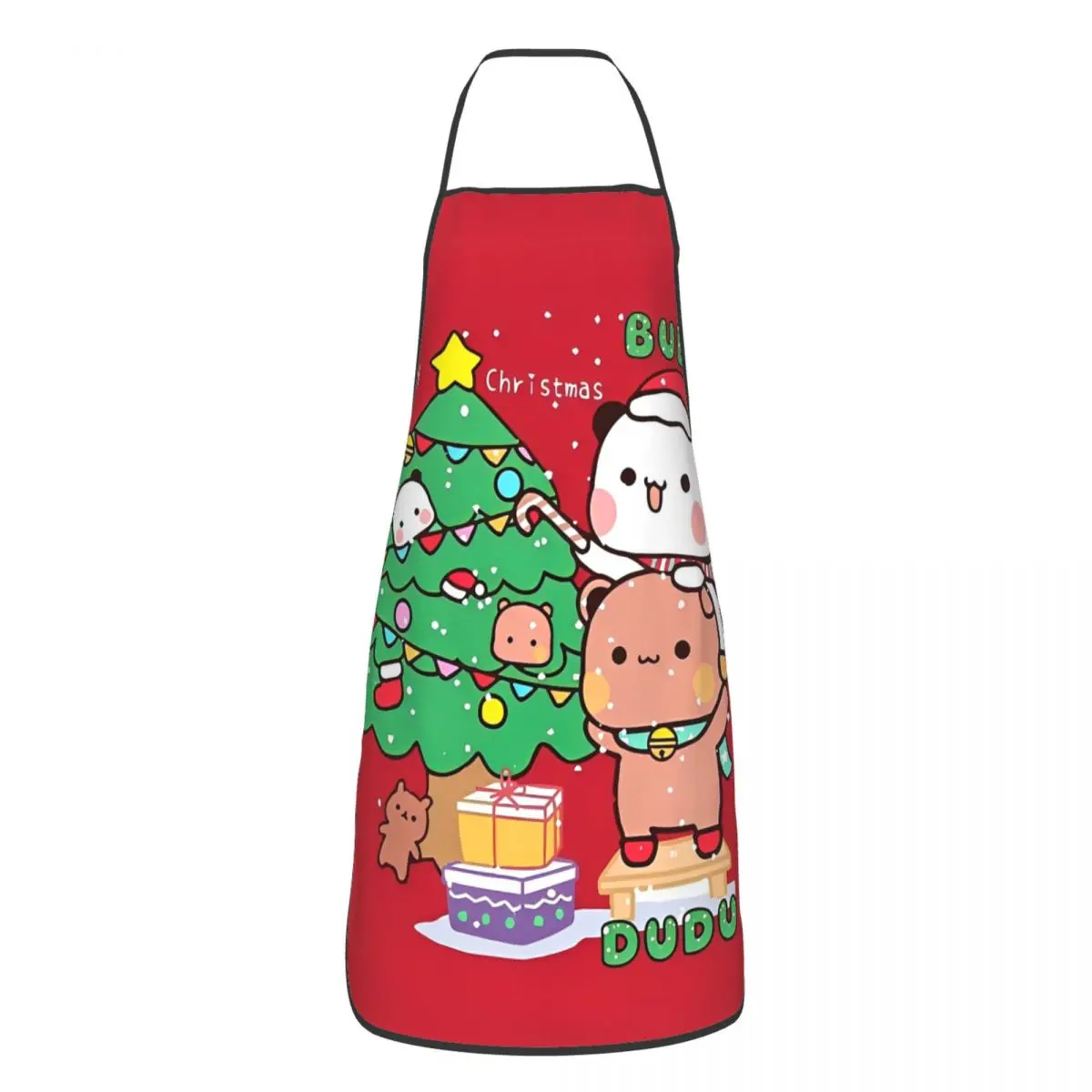 Bubu Dudu Xmas Panda Bear Kitchen Baking Aprons Antifouling Merry Christmas Gifts Pinafores Unisex Chef Home Cleaning Gardening