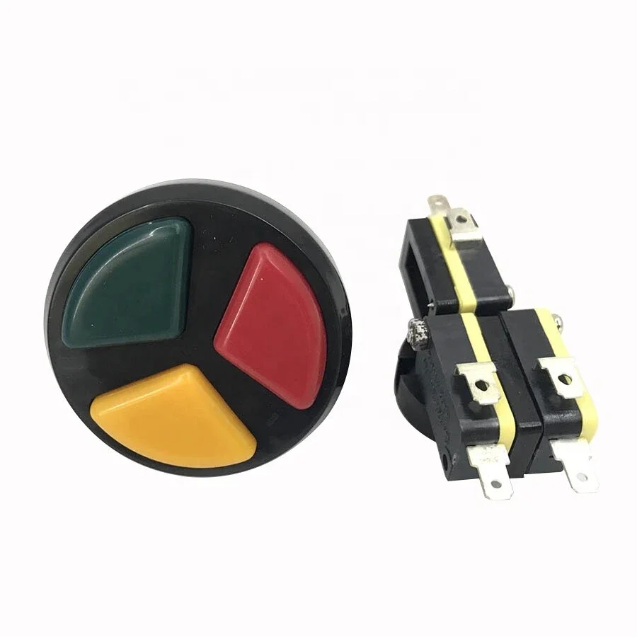 3 in 1 round Microswitches Push Button Triple Color Self Reset Arcade Game Vending Machine Pinball Parts Coin S witch