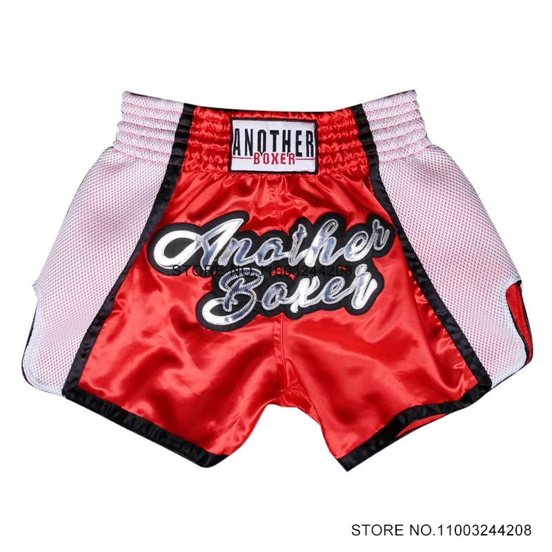 Muay Thai Shorts Women's Men's Boxing Shorts Child Satin Polyester Embroidery Grappling Kickboxing Training Cage Fight Pants