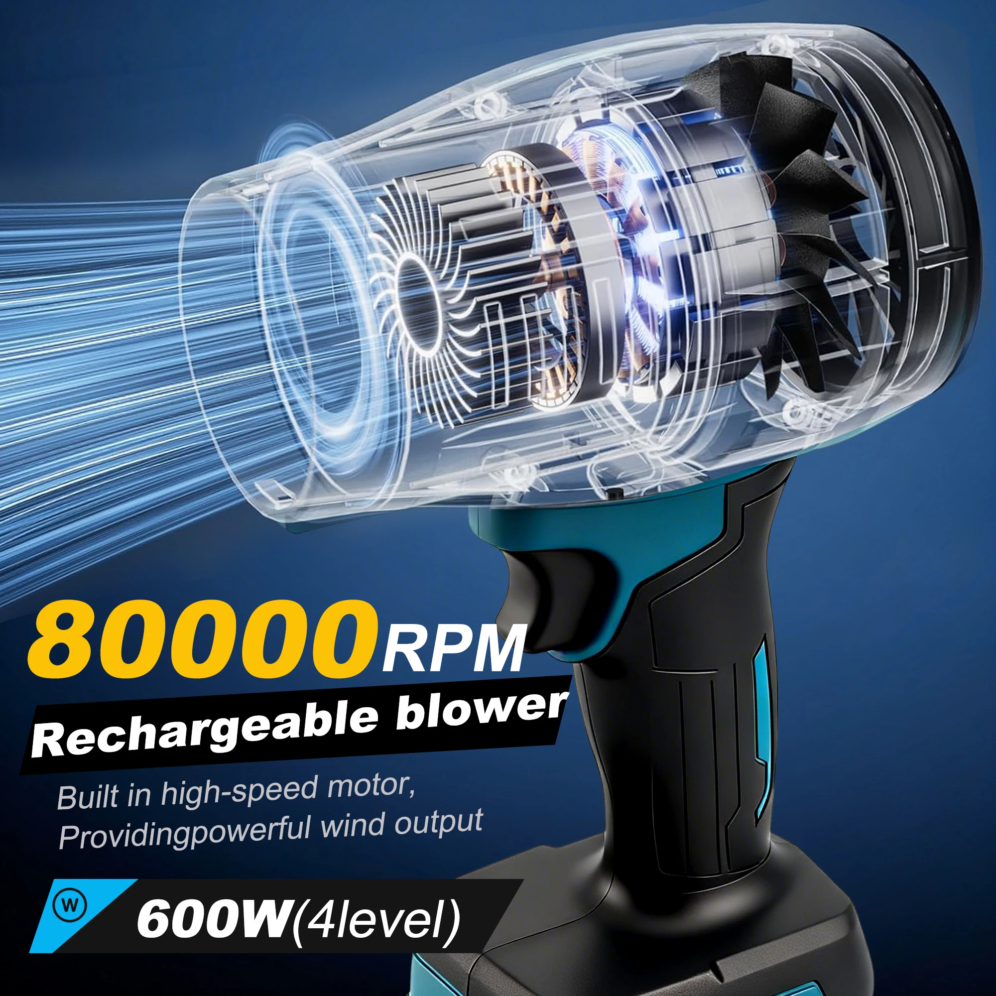 M-WALK 200M/S Brushless Turbo Jet Fan Cordless Electric Air Blower Violent Handheld Power Tool For Makita 18V Battery Pins