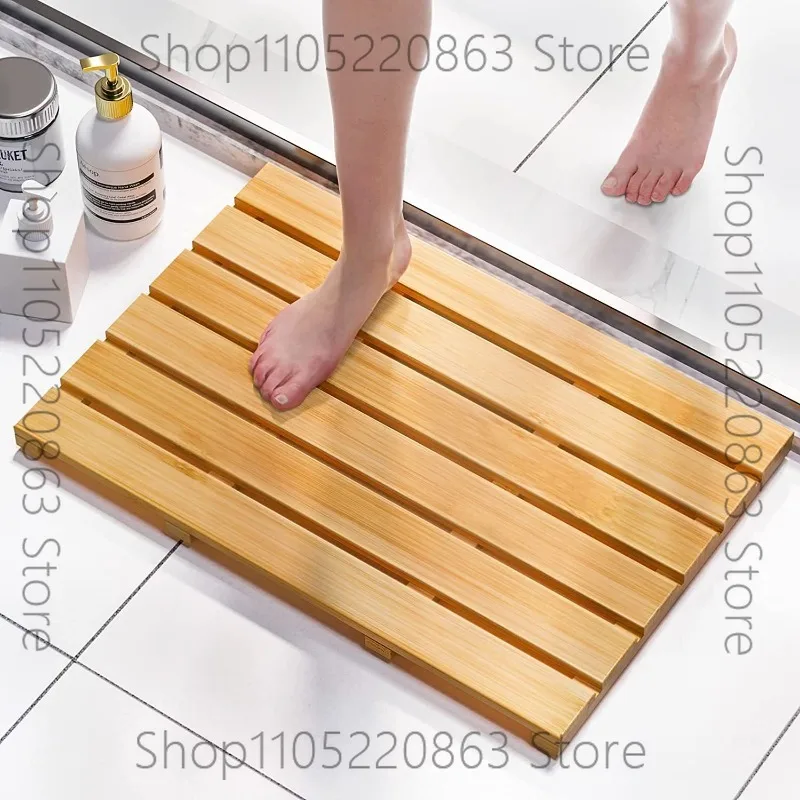 Wooden bathroom floor mat Commercial swimming pool Sauna room floor mat Household bathroom Bath room Simple foot pedal board