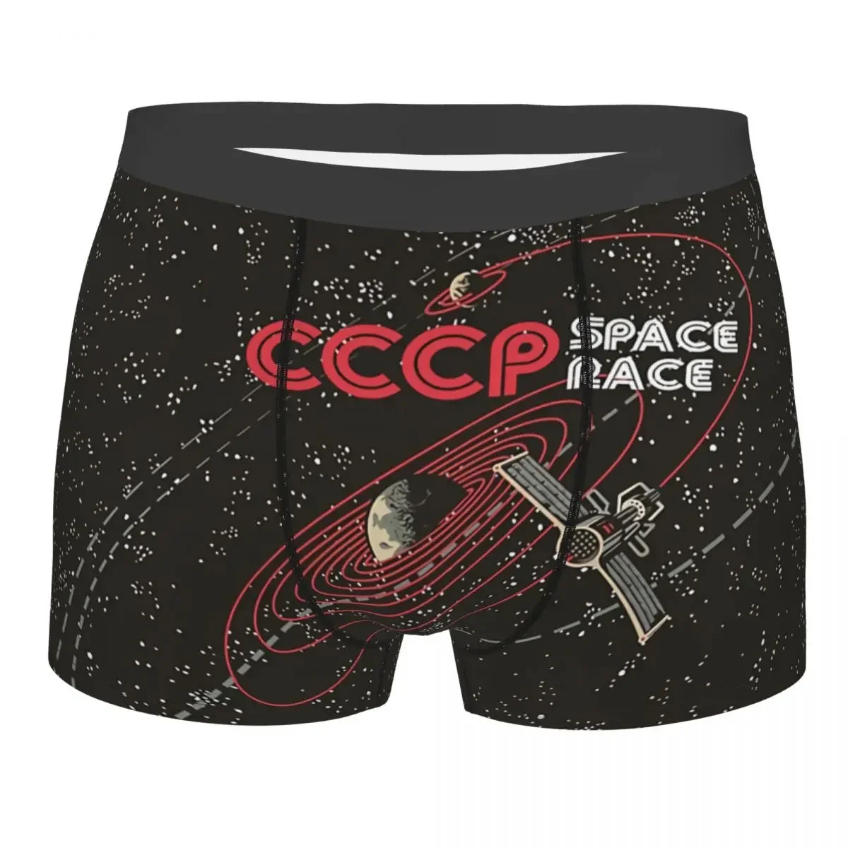 Space Race Men Boxer Briefs Russian CCCP Highly Breathable Underpants High Quality Print Shorts Birthday Gifts