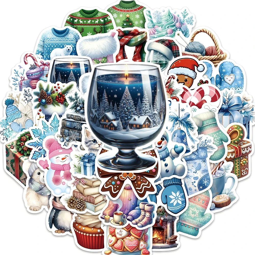 

10/30/50pcs Cartoon Winter Christmas Gift Aesthetic Stickers for Skateboard Guitar Luggage Phone Cute Waterproof Graffiti Decals