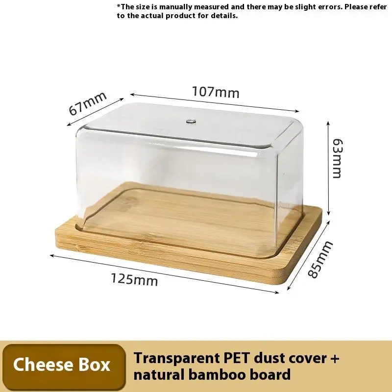 Butter Container Box Butter Tableware Countertop Bamboo Butter Dish Plate With Transparent Acrylic Lid Kitchen Storage