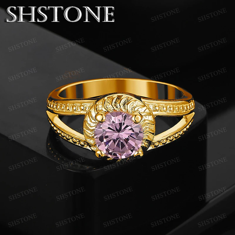 

Hot Selling 18k Gold AAA Zircon Round Ring Women Party Fashion Wedding Jewelry Luxury Classic Valentine's Day Birthday Gift