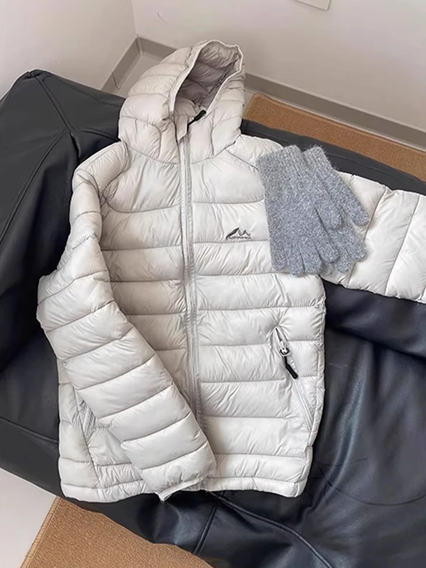 معطف شتوي خفيف الوزن من American Sle للرجال من القطن مع غطاء للرأس بقصة ضيقة وغير منتفخة للزوجين ملابس خارجية للشباب