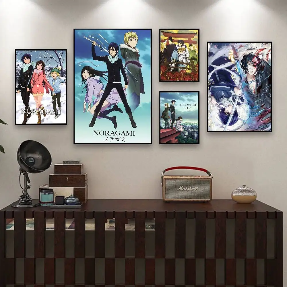 N-Noragami ملصق أنيمي كلاسيكي مقاوم للماء ورقة ملصق مقهى بار غرفة جدار ديكور