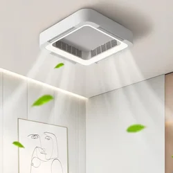 Lámpara de ventilador de techo inteligente con Control remoto, luz LED, silenciosa, Invisible, moderna, sencilla, para dormitorio, sala de estar y oficina