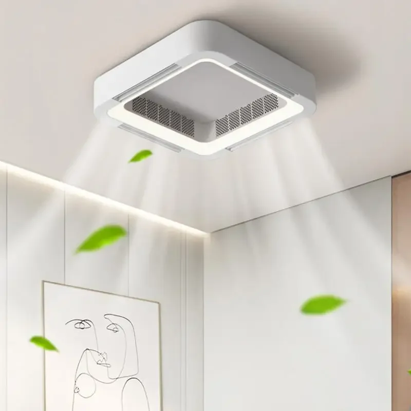 moderno simples inteligente app ventilador de teto lampada luz led controle remoto invisivel silencioso quarto sala escritorio 01