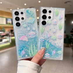 Luminous Butterfly For Samsung Galaxy A15 A25 A35 A55 A14 A24 A34 A54 A13 A23 A33 A73 Case Shiny Liquid Quicksands Glitter Cover