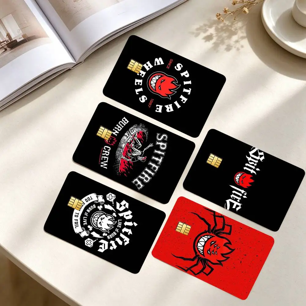 S-Spitfire Wheels C-Cartoon Logo  Credit Card HD Stickers Small Chip Waterproof Sticker Game Card Decal Gift