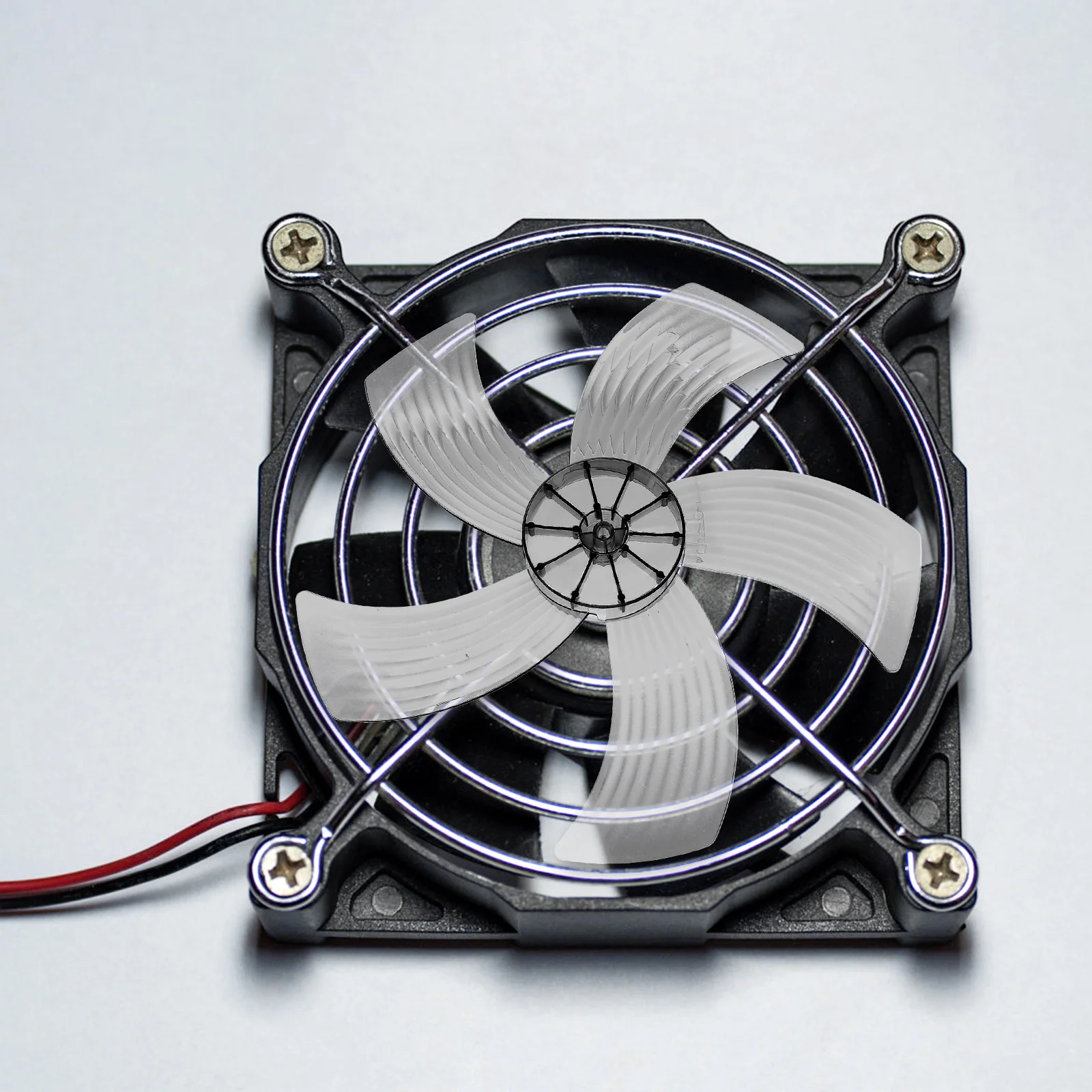 

14 Inch 5 Blade Fan Blades Replacement for Standing Floor Fans Plastic Easy Install Clean Transparent Black Electric Fan