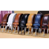 Men's Leather Belt Needle Buckle Belt Trendy New Casual Genuine Leather LONG Large Belts Cowhide Men's Belt Plus Size Men Belts