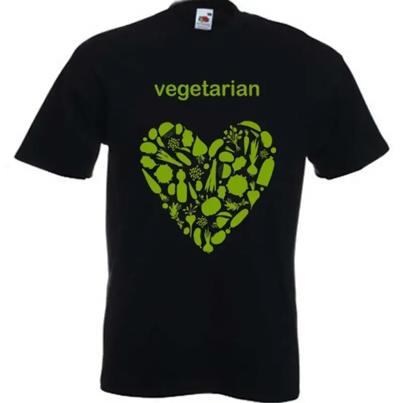 Vegetarian Heart Logo T Shirt Vegan Veggie Animal Rights Choice Of Colours