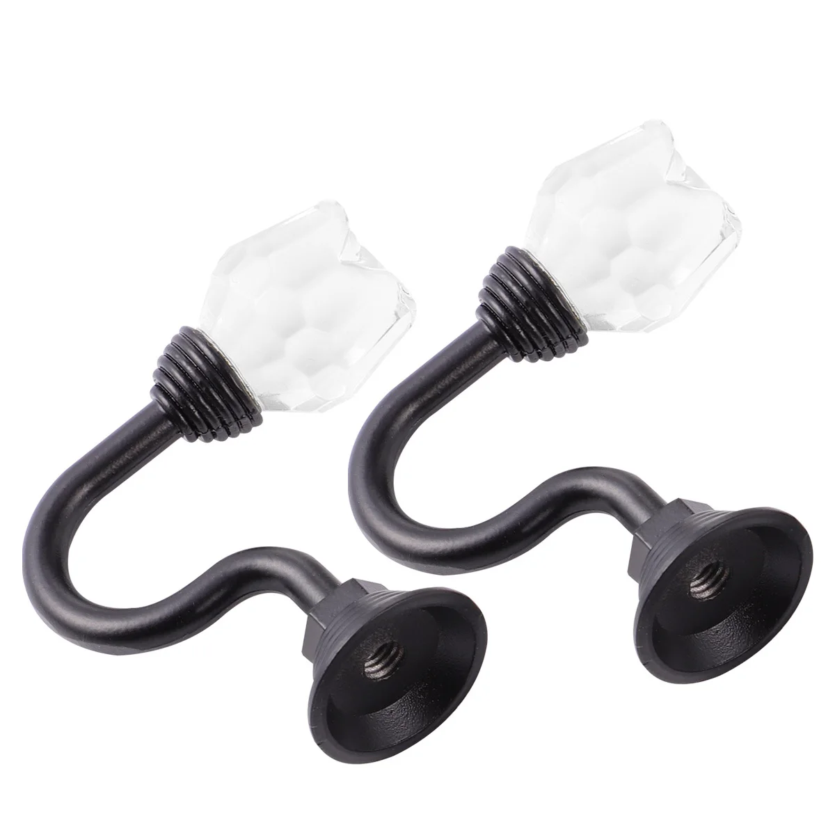 

1 Pair Crystal Curtain Tiebacks Hooks Aluminum Alloy Wall Mount For Living Room Bedroom Drapery Holdbacks Curtain Wall Hooks