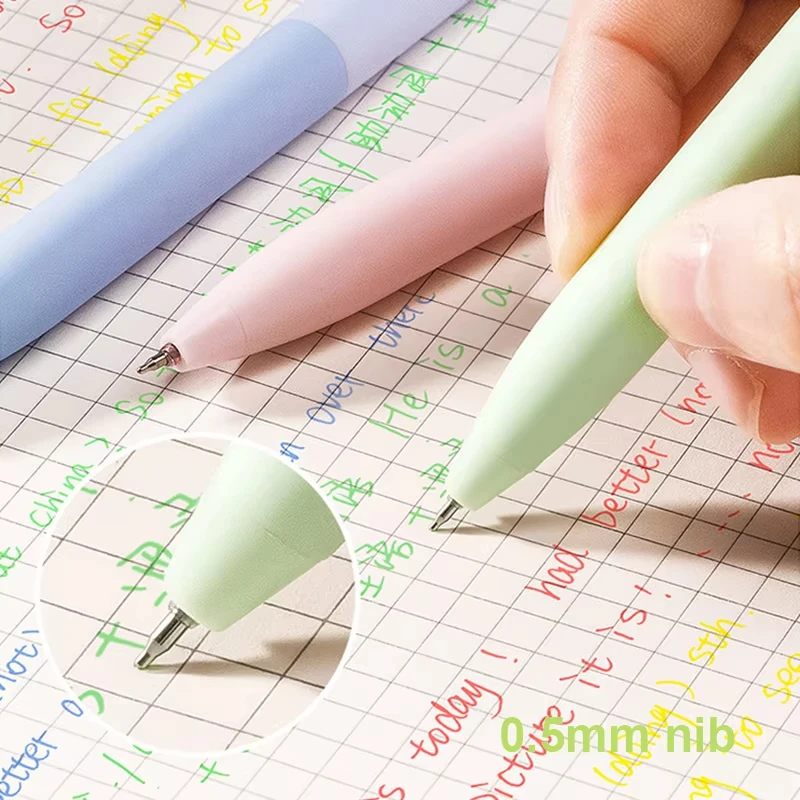 6 개/대 Morandi 컬러 젤 펜 0.5mm 젤 펜 세트 메모 작성 그리기 학생 문구 용품 사무실 액세서리 선물