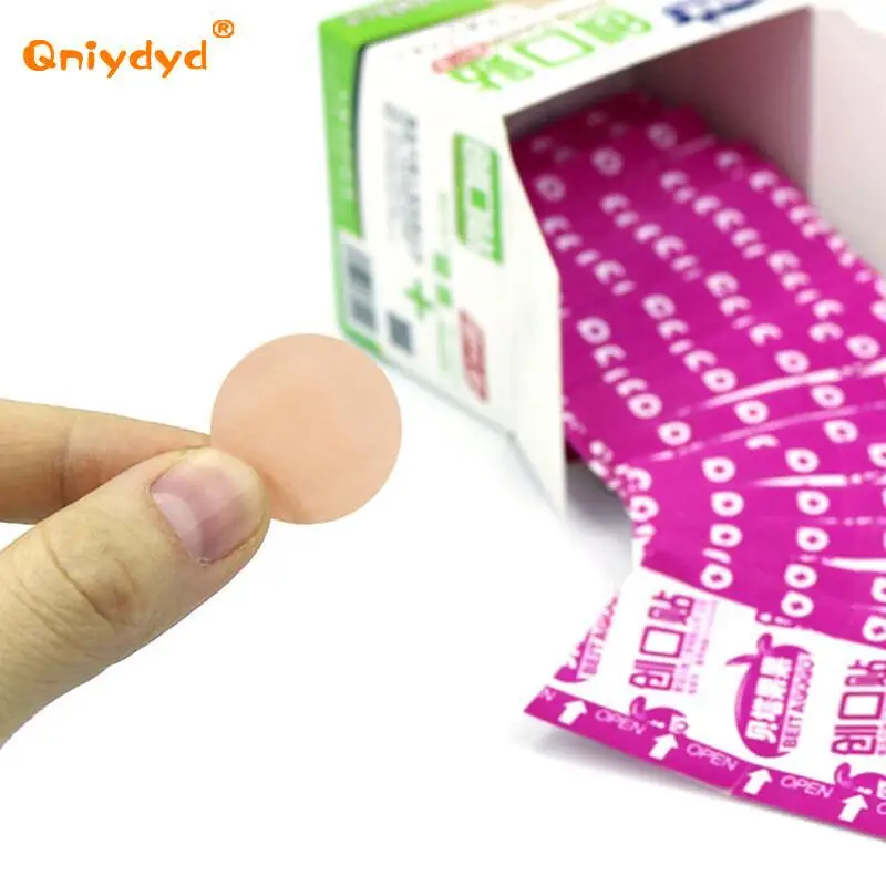 Band-Aid redondo impermeável, ataduras adesivas descartáveis, mini, respirável, 100pcs