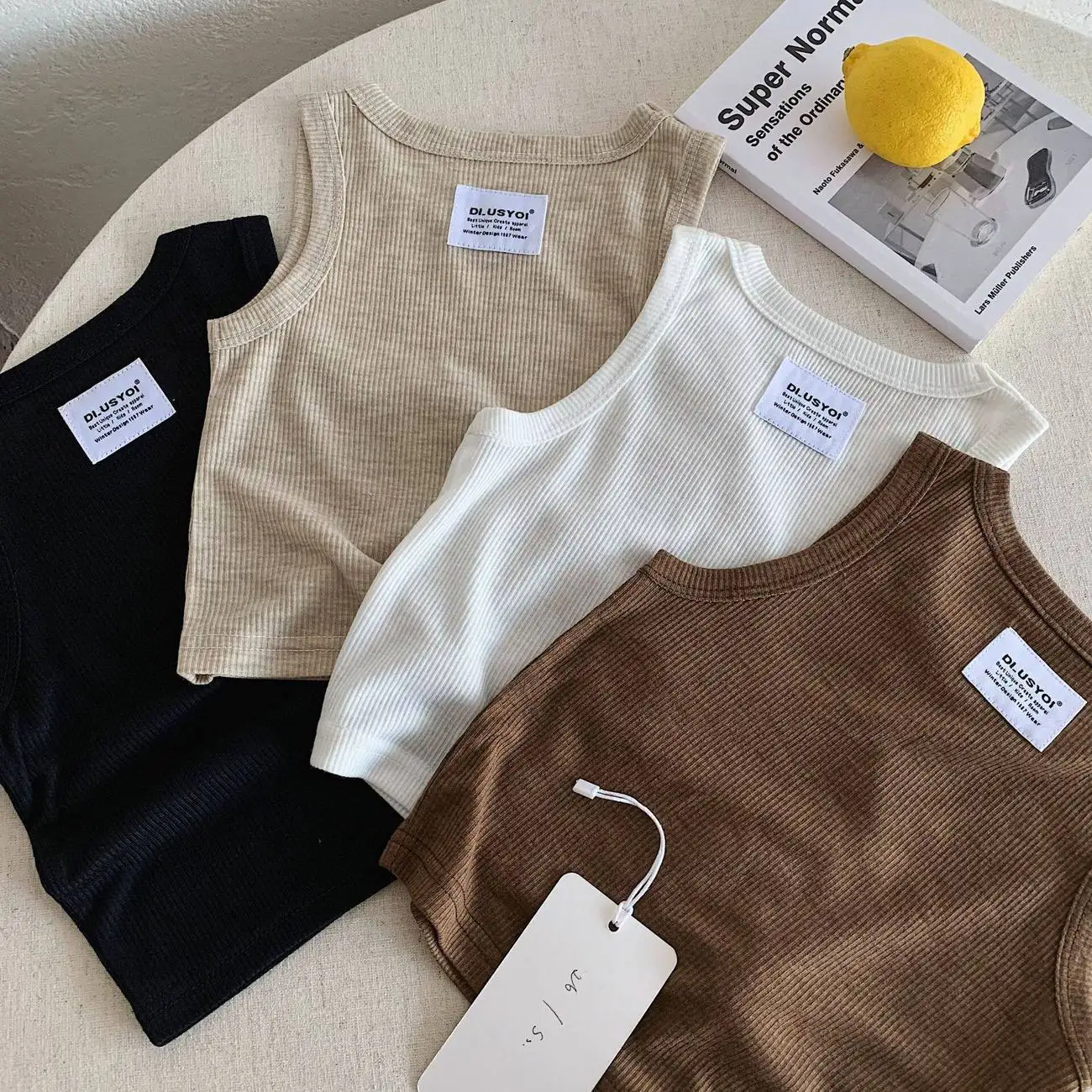 Summer New Sleeveless Vest Boys Girls Solid Korean Sleeveless T Shirt Baby Toddler Stylish Casual Comfortable Undershirt T