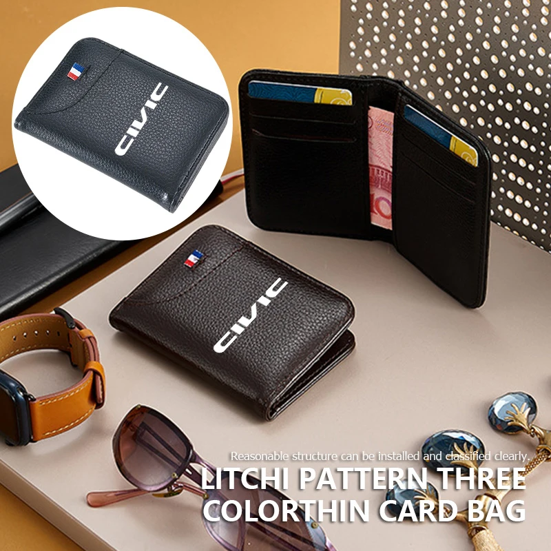 Para Honda, Porta Pasaportes de Cuero PU para Hombre y Mujer, Porta Tarjetas de Crédito, Cartera, Mugen Civic Insight Typer XR-V Vtec UR-V SI