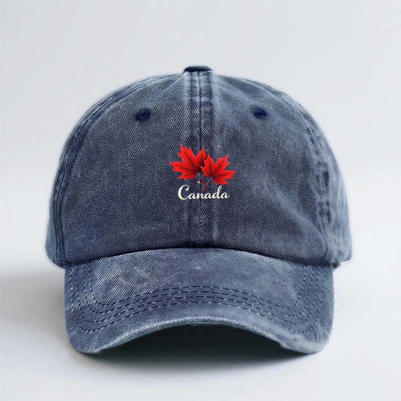 Gorra de béisbol de algodón lavada con hoja de arce de Canadá, sombrero Retro desgastado Vintage, orgullo nacional patriótico, regalo de recuerdo de moda Unisex