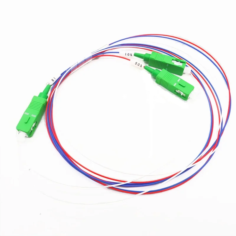 Unbalanced FBT Splitter 1/99 2/98 10/90 20/80 30/70 40/60 50/50 SC Apc Fiber Optic Splitter 1x2 0.9mm With APC Connector Coupler