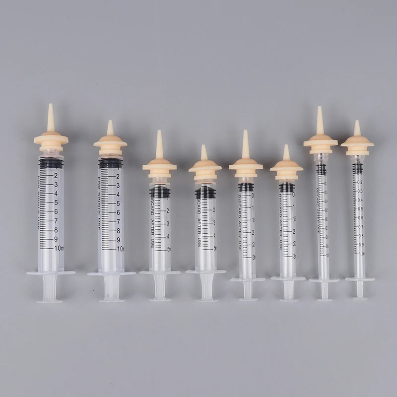 1PC 1/3/5/10ml Pet Feeding Nipple For Puppy Dog Cat Hamster Feeding Medicine Feeding Oral Syringe With Silicone Nipple Feeder