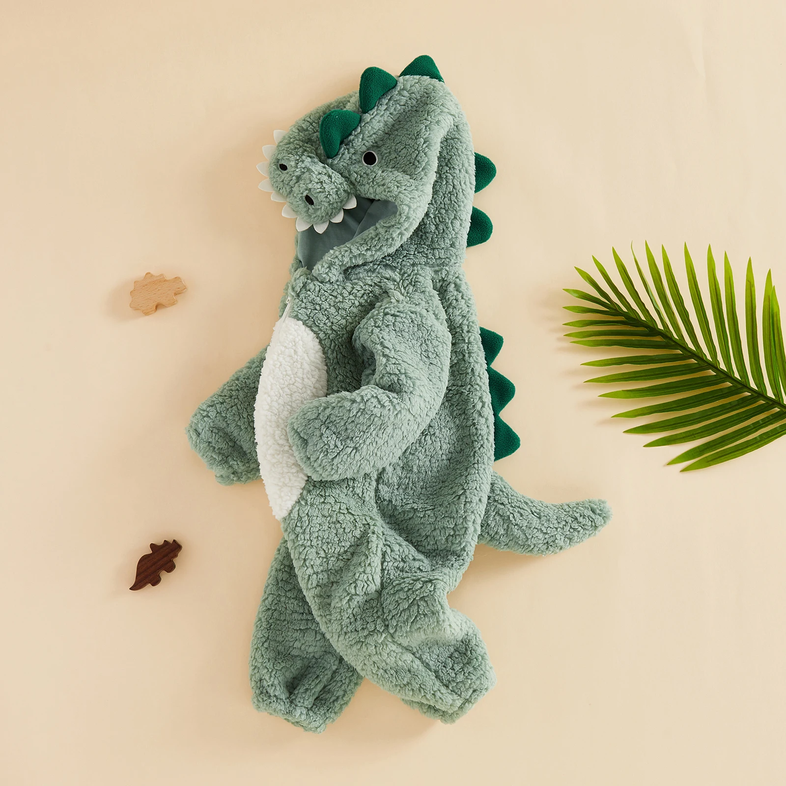 Toddler Baby Boy Girl Dinosaur/Shark Costume Jumpsuit Casual Long Sleeve Halloween Zip Up Hooded Romper Winter Outfits