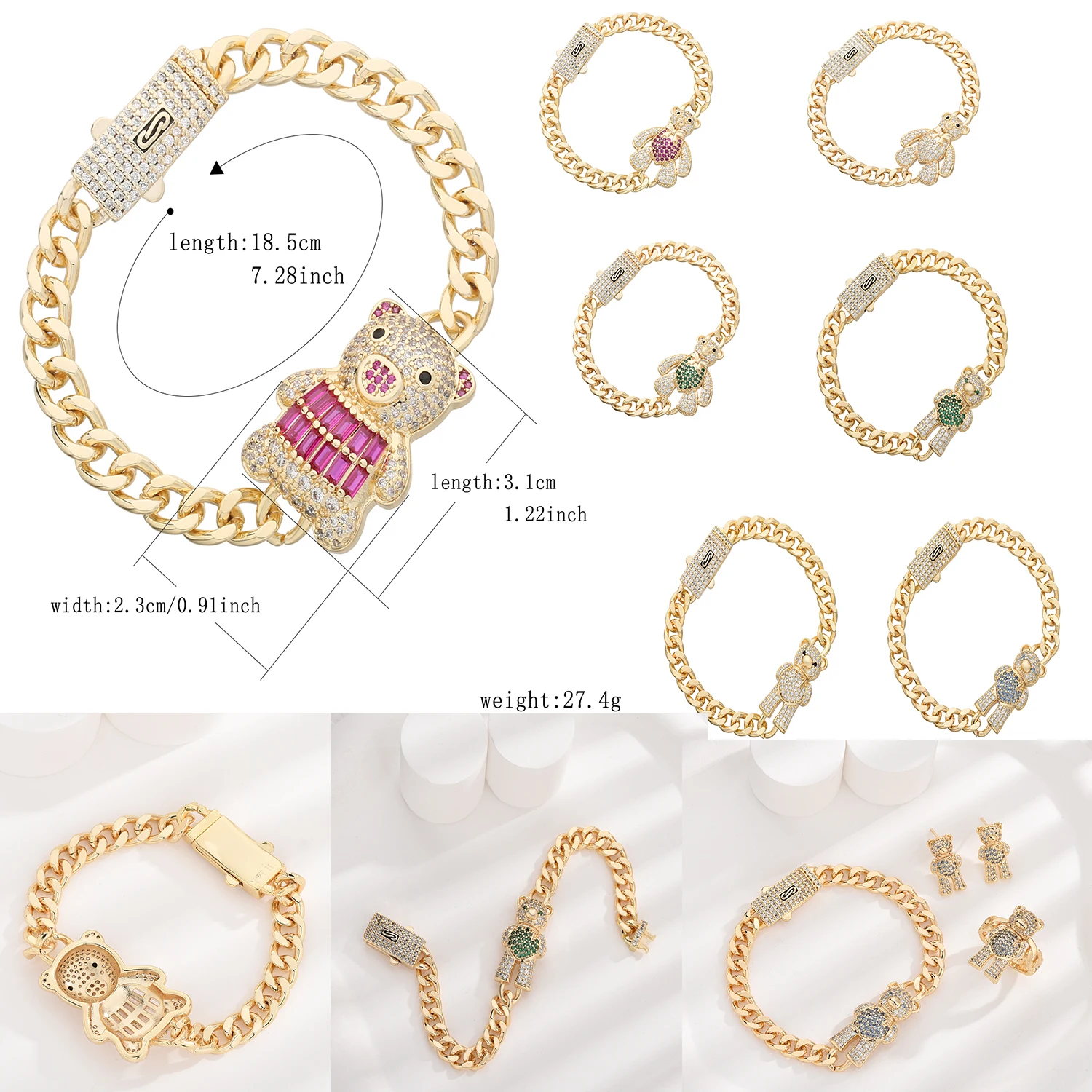 

Mother girlfriend girl bracelet cute animal 14K gold-plated material jewelry ②wholesale price