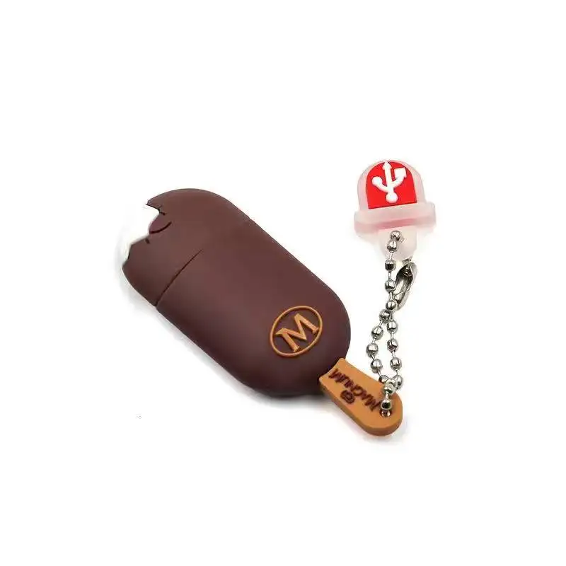 Cartoon Ice Cream 128GB USB 2.0 Flash Drive 64G 32G 4GB 8GB 16G Chocolate Pen Drives Wholesale Memory Stick Real Capacity U Disk