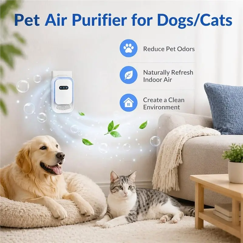A76G-For Pet Odor Air Purifier Mini Negative Small Plug-In Home Air Purifier For Cat Litter Boxes Bathrooms Kitchens A EU Pl