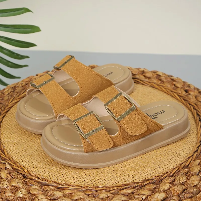 Zapatos de playa informazioni para niecos y nias, chanclas antideslizantes con punta abierta, suela suave, cómodas, pantofole per bambini