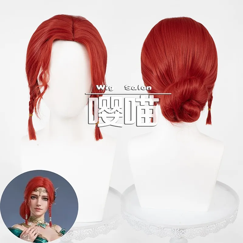Triss Merigold Wig The Witcher 3 Game Women 35cm Short Cosplay Wigs Synthetic Hair Heat Resistant Fiber