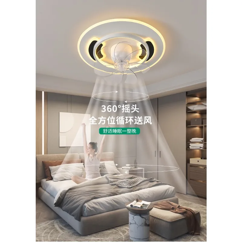 

2025 Living Room Light New Fan Light Modern Simple Master Bedroom Dining Room Fan Light Intelligent Shaking Head Home Use