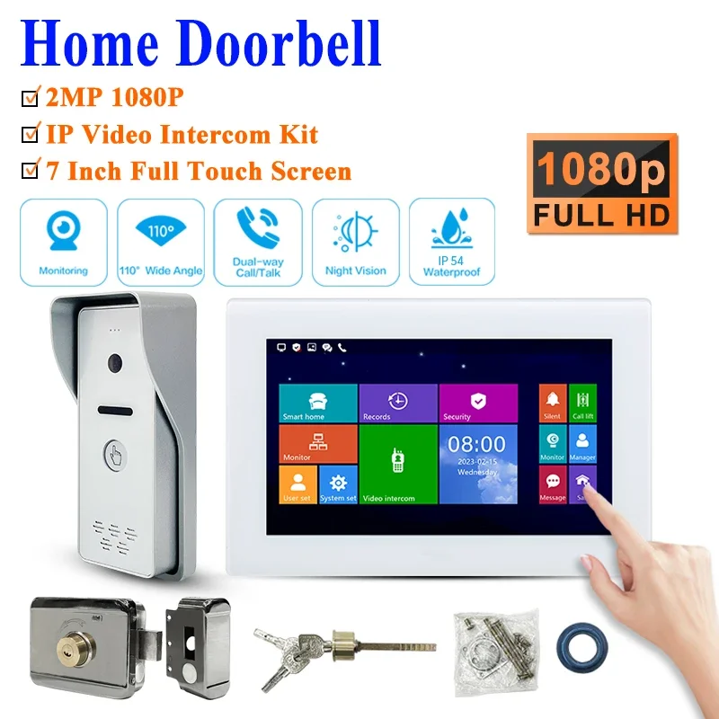 

Convenient Smart Door Phone Doorbell Camera Video Door Bell Ac Power Ip Support Connect Cctv Camera By Onvif Protocal