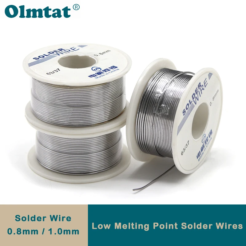 

1/2/5pcs Solder Wire 0.8/1.0mm 50g/100g 63/37 Welding Wire 2% Flux Low Melting Point For Electric Soldering Iron