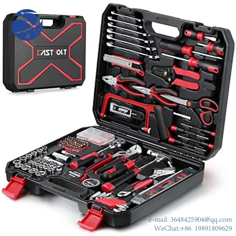 

YYHC218-Piece Household Tool Kit, Auto Repair Tool Set, Tool Kits for Homeowner, Plier, Screwdriver Set, Socket Kit